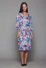 belted shirtwaist shirt dress watercolor floral print vintage 80s XL EXTRA LARGE