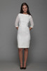white cotton eyelet wiggle dress Bobby Brooks half sleeves vintage 50s EXTRA SMALL XS