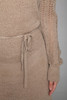 eyelet sweater dress brown knit high neck midi belted long sleeves vintage 70s MEDIUM M