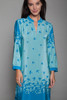 bird print silk dress belted long sleeves blue Amanda Uprichard SMALL S