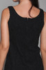 Betsey Johnson micro mini tank dress bucle black wool vintage Y2K S SMALL
