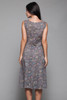 1940s novelty print cotton dress sleeveless midi gray vintage 40s MEDIUM M