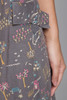 1940s novelty print cotton dress sleeveless midi gray vintage 40s MEDIUM M
