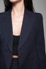 gabardine wool skirt suit navy blue slim front pleat vintage 60s SMALL S