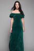 prairie cottagecore cottage maxi dress green velvet doll sleeves empire waist vintage 70s EXTRA SMALL XS