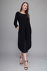 black knit tulip dress pocket midi  with contrast bubble hem  (choose size)