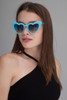 Heart shaped cat eye oversize sunglasses BLUE