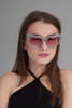  Heart shaped cat eye oversize sunglasses GRAY