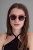 oversize translucent inset frame sunglasses CLEAR PINK