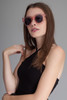 oversize translucent inset frame sunglasses CLEAR PINK