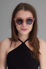 oversize translucent inset frame sunglasses CLEAR PINK