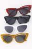Cat eye retro flat lens sunglasses WHITE