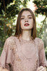 crochet lace cotton boho top coverup pale pink ONE SIZE
