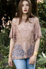 crochet lace cotton boho top coverup pale pink ONE SIZE