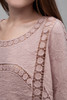 boho eyelet cotton batwing embroidery top mauve pink ONE SIZE