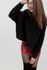 animal print mini skirt faux snake skin leather red (S M L)