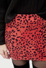 animal print mini skirt faux snake skin leather red (S M L)