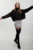 animal print mini skirt faux snake skin leather black and white (S M L)
