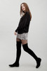 animal print mini skirt faux snake skin leather black and white (S M L)