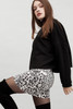 animal print mini skirt faux snake skin leather black and white (S M L)