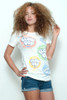 Junk Food Vintage T-shirt 60/40 Charms BLOW POP Juniors Paint Splatter White L (18" Width)