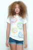 Junk Food Vintage T-shirt 60/40 Charms BLOW POP Juniors Paint Splatter White L (18" Width)