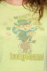 Used Junk Food T Shirt Tee 50/50 They're Always After Me Lucky Charms GREEN L (18" width)