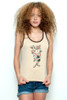 Used Junk Food Ringer Tank Top 50/50 Extra Virgin Olive Oyl Tattoo TAN L (15" width)