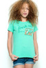 Used Junk Food T Shirt Tee 50/50 Fresh Up with 7 UP Seven Up GREEN L (17" width)