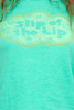 Used Junk Food T Shirt Tee 50/50 Slip of the Lip GREEN L (17" width)