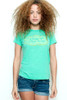 Used Junk Food T Shirt Tee 50/50 Slip of the Lip GREEN L (17" width)