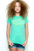 Used Junk Food T Shirt Tee 50/50 Slip of the Lip GREEN L (17" width)