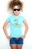 Junk Food T Shirt Tee 50/50 Wonder Woman BLUE S (15" width)