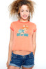 Used Junk Food T shirt Tee 50/50 Flint Stone Baby Got Back Orange Ringer S (17" width)