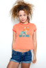 Used Junk Food T shirt Tee 50/50 Flint Stone Baby Got Back Orange Ringer S (17" width)
