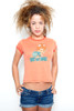 Used Junk Food T shirt Tee 50/50 Flint Stone Baby Got Back Orange Ringer S (17" width)