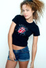 Used T Shirt Baby Tee Cropped Rolling Stones BLACK S (16" width)