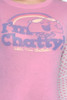 Junk Food T shirt Tee 50/50 I'm Chappy Little Miss Chatterbox PINK long sleeves M (14" width)