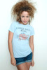 Junk Food T shirt 50/50 Tee Little Miss Fun PALE BLUE S (16" width)