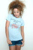 Junk Food T shirt 50/50 Tee Little Miss Fun PALE BLUE S (16" width)
