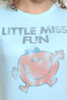 Junk Food T shirt 50/50 Tee Little Miss Fun PALE BLUE S (16" width)