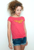 Used Junk Food T shirt 50/50 Tee Wonder Woman RED XL (18" width)