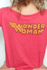 Used Junk Food T shirt 50/50 Tee Wonder Woman RED XL (18" width)