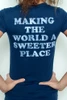 Used Junk Food T shirt Tee 50/50 Tootsie Roll Making The World a Sweeter Place Dark Navy M (16" width)