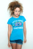 Junk Food T shirt 50/50 Tee Little Miss Chatterbox Blue M (16" width)