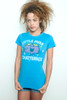 Junk Food T shirt 50/50 Tee Little Miss Chatterbox Blue M (16" width)