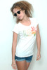 Junk Food T shirt 50/50 Peace Love Paint Splatter on White XL (17" width)