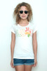 Junk Food T shirt 50/50 Peace Love Paint Splatter on White XL (17" width)