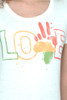 Junk Food T shirt 50/50 Peace Love Paint Splatter on White XL (17" width)