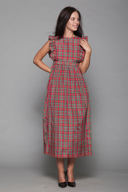 red tartan plaid dress
